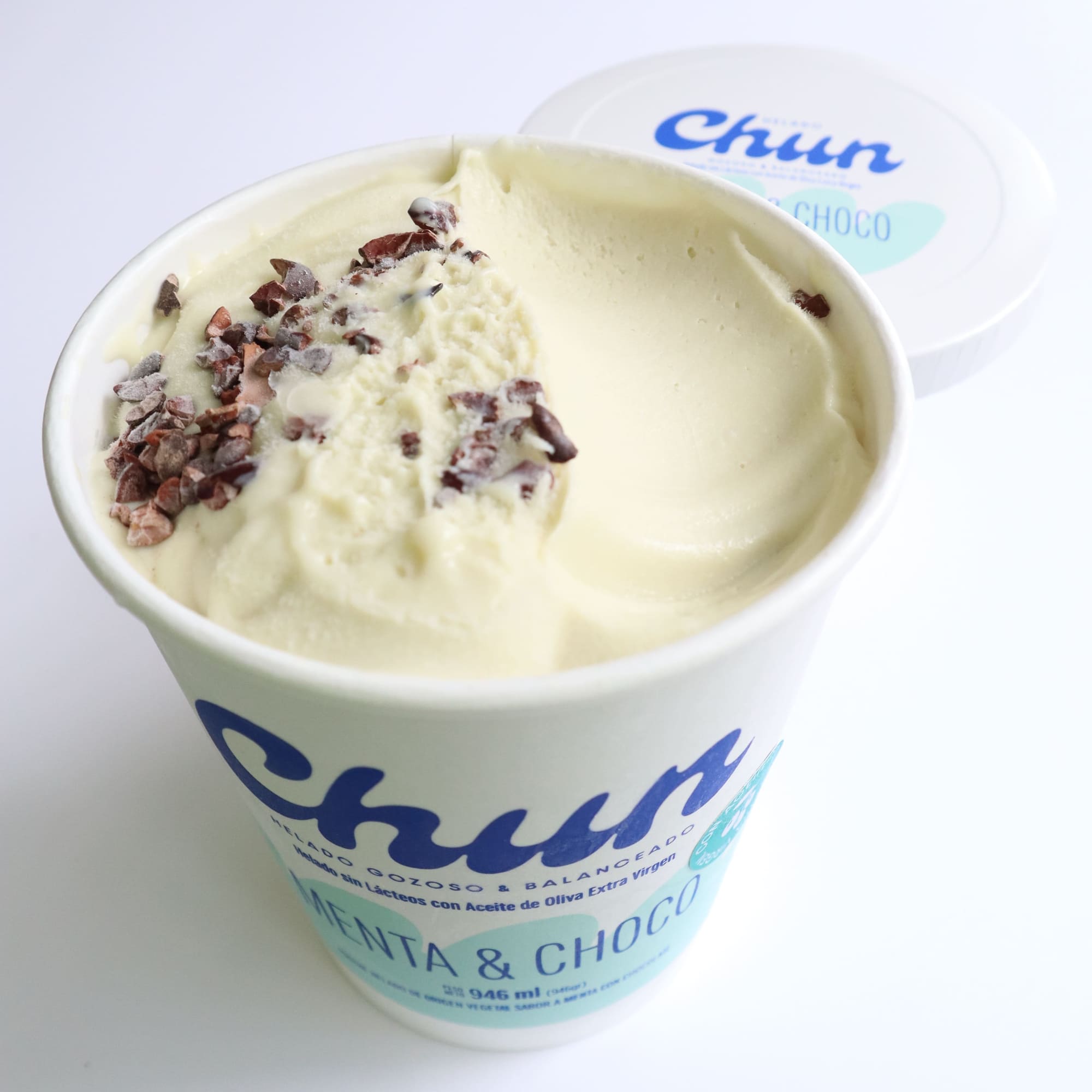 Helado Libre de Lacteos de Menta & Choco con base de aceite de oliva extra virgen