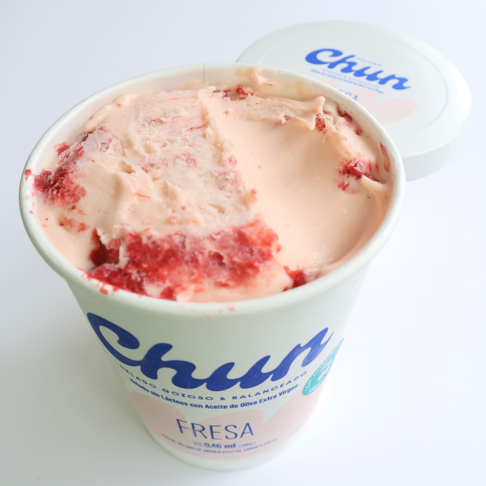Helado Libre de Lacteos de Fresa con base de aceite de oliva extra virgen